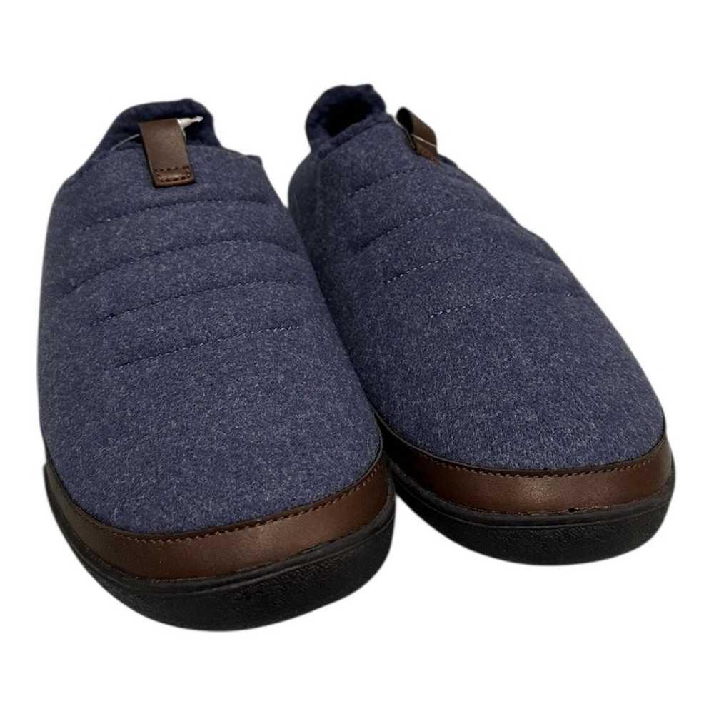 WindRiver Calson Shoes Mens Size 9 Navy Felt Boa Shearling Lined Slippers - Picture 2 of 9